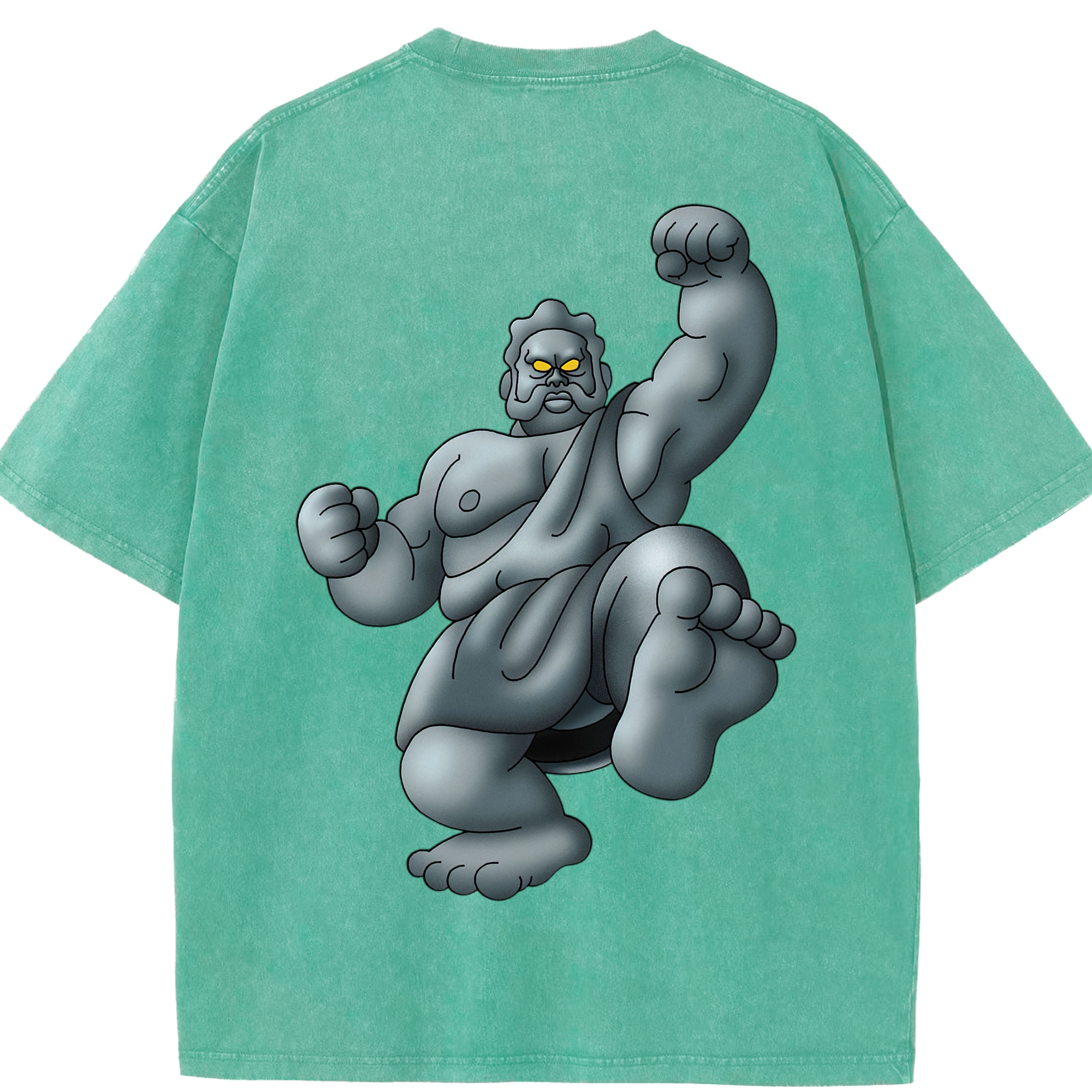 （画像用） ドラゴンクエスト Doragon Kuesuto Dragon Quest 綿100% ヴィンテージ風 半袖Tシャツ（背面プリント）